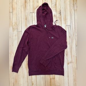 Lacoste Cotton Hoodie Sweatshirt. Red. Large.